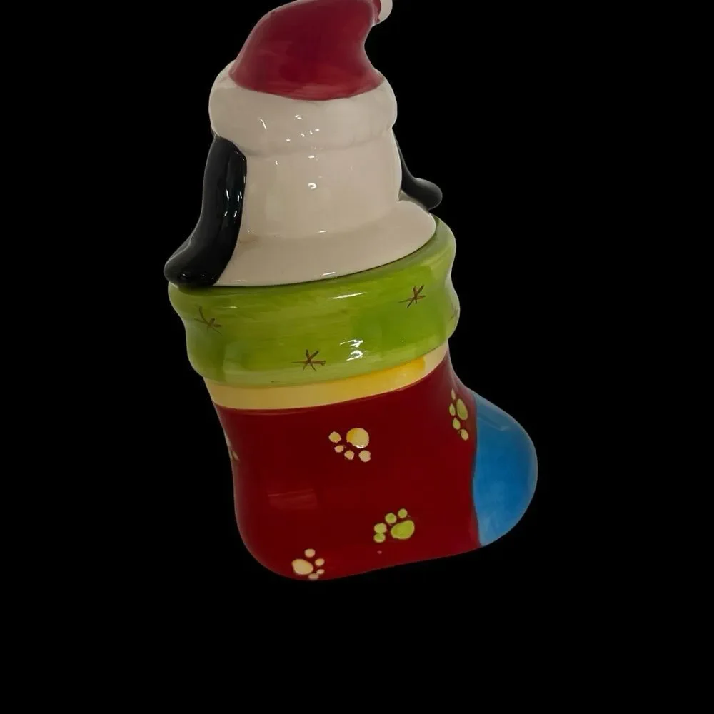 Festive Dog in Stocking Snack Jar